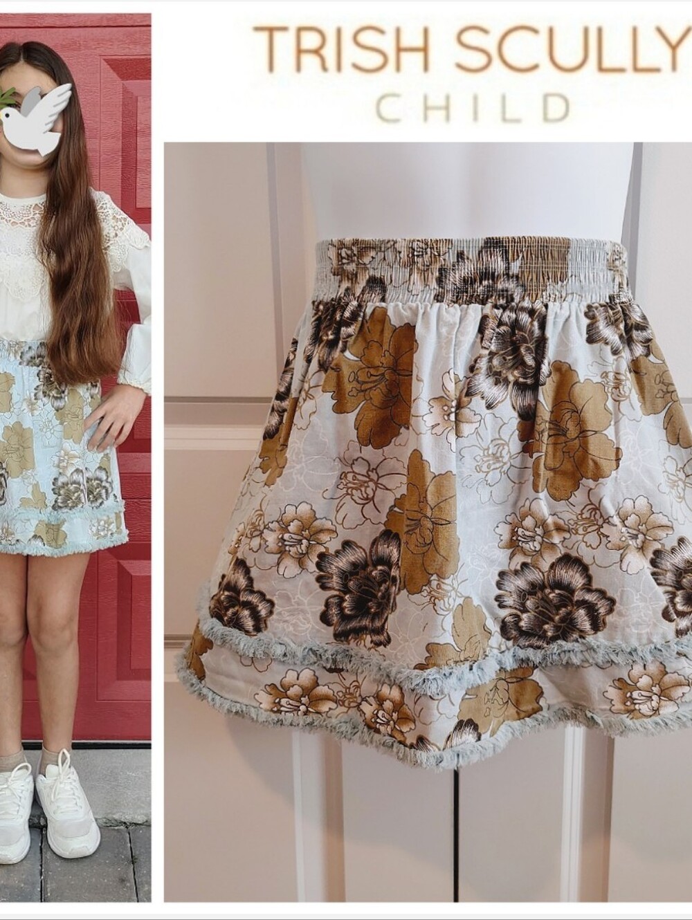 Trish Scully Floral Fringe Skirt